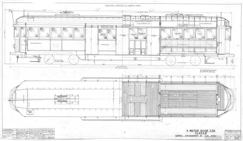 Drawing R996 from the collection of the Melbourne Tram Museum.