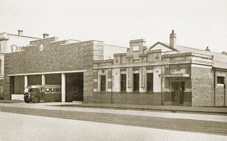 Bus Garage, Bay Street, Port Melbourne, 1937. Official M&MTB photograph