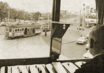 Signal box view of St Kilda Junction, circa 1966. Photograph courtesy G. Bowen