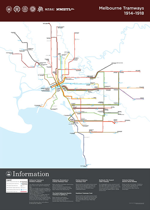 Melbourne Tramways Map 1914-1918 - Melbourne Tram Museum